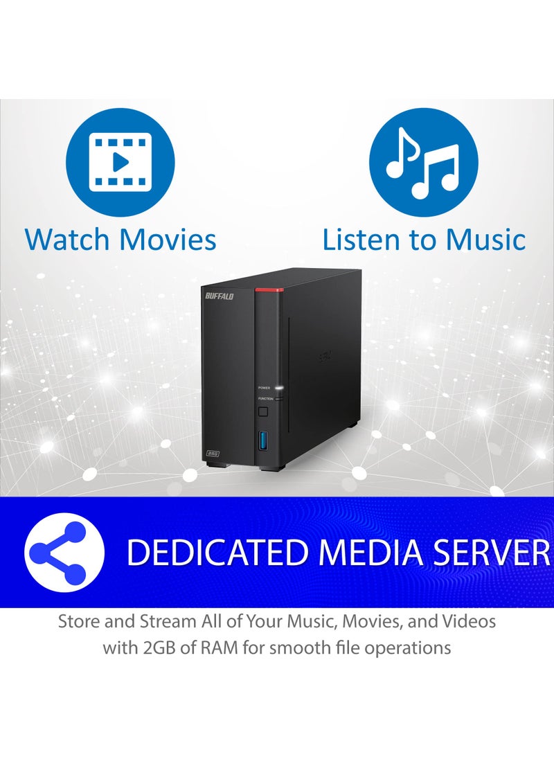 Buffalo BUFFALO LinkStation 710 2TB 1-Bay NAS Network Attached Storage with HDD Hard Drives Included NAS Storage That Works as Home Cloud or Network Storage Device for Home  - Image 3