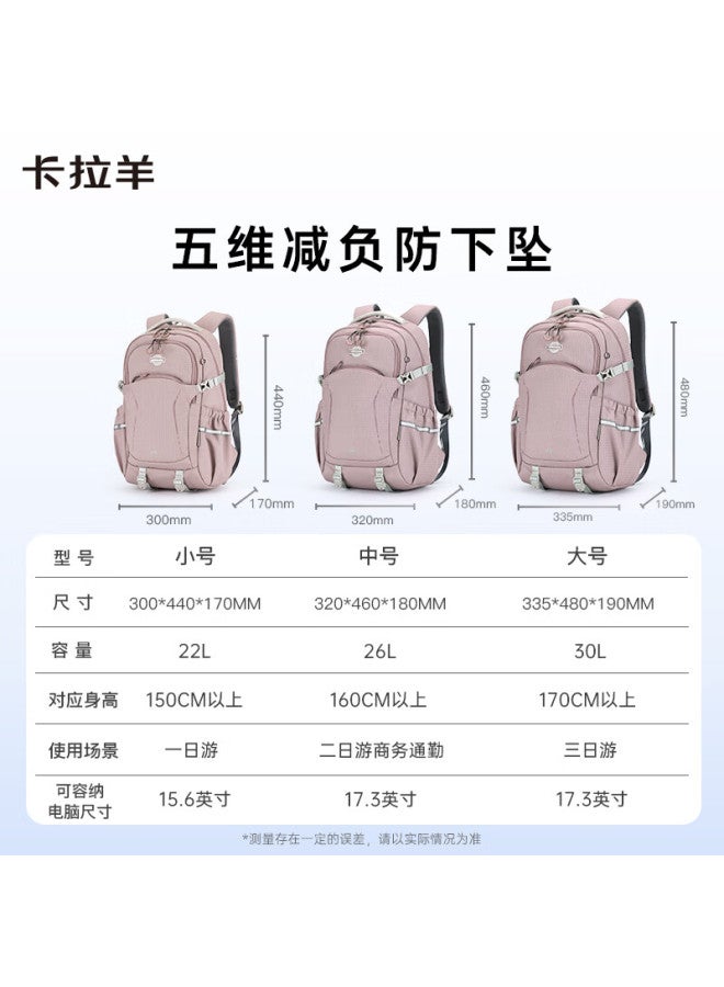 Kala·y Backpack For Middle School Students And High School Girls, Anti-drop Lightweight Shoulder Bag With Stylish Design And Large Capacity