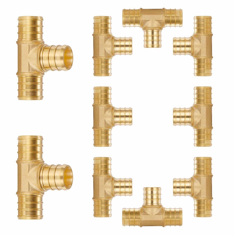 Lidertik 10 Pack Lidertik 34 Pex Tee Brass Tubing T Crimp Pipe Pex Fittings 34 Inch - Image 2