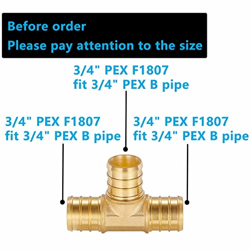 Lidertik 10 Pack Lidertik 34 Pex Tee Brass Tubing T Crimp Pipe Pex Fittings 34 Inch - Image 3