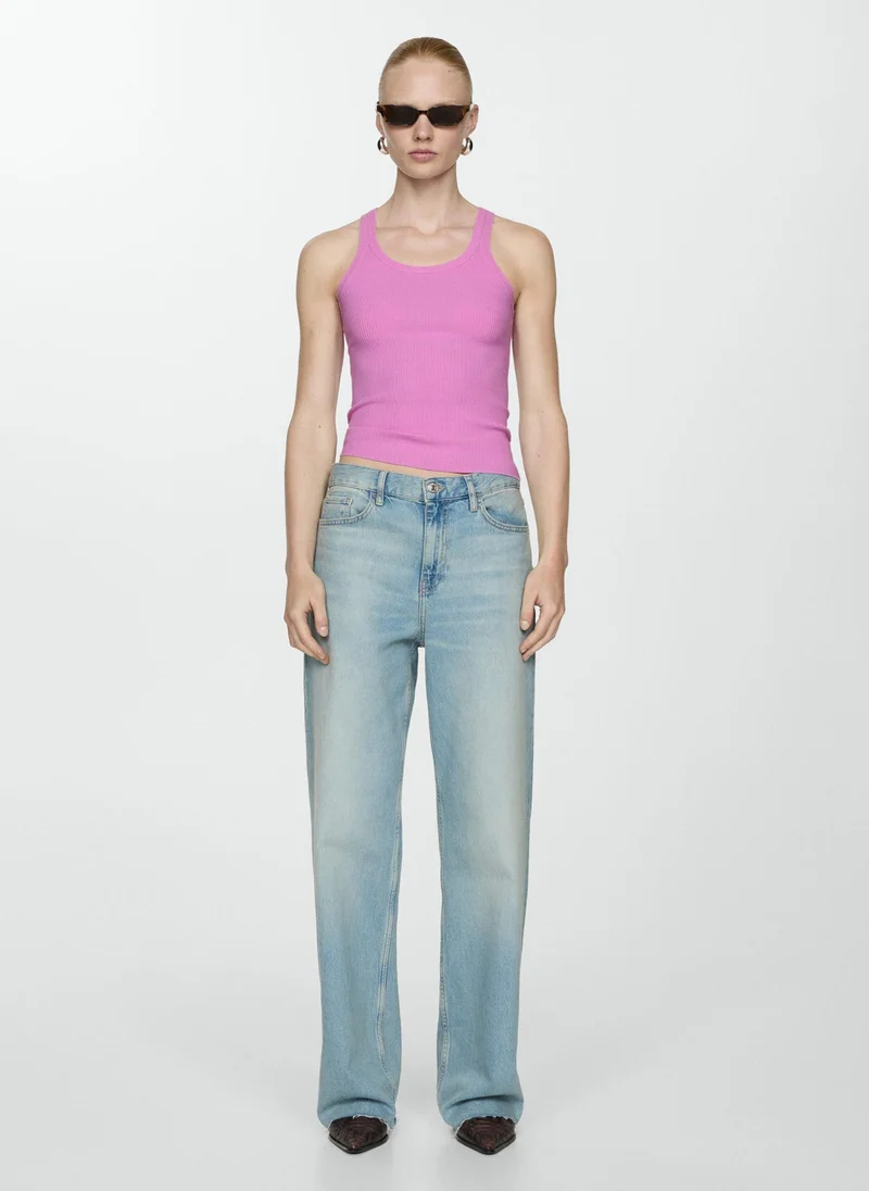 MANGO Knit Strap Top