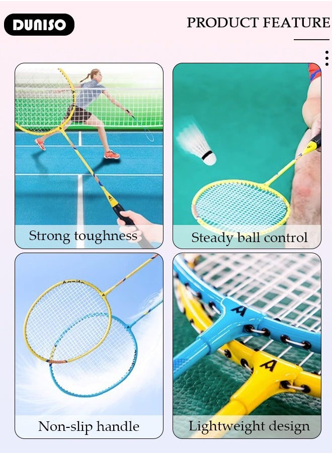 DUNISO Badminton Rackets Set 2 Player Badminton Rackets Lightweight Badminton Racquet with 3 Shuttlecocks and 1 Carrying Bag,Badminton Backyard Games for Outdoor,Garden,Beach,Family Fun Game  - Image 3