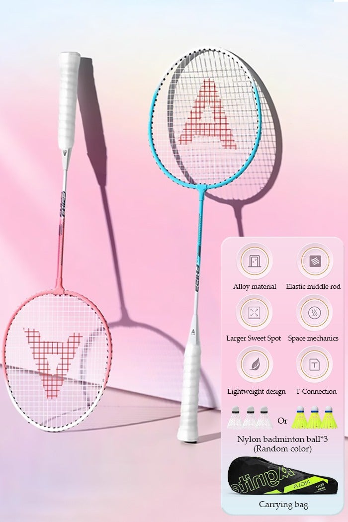 DUNISO مجموعة مضارب تنس الريشة، مضارب تنس الريشة للاعبين، مضرب تنس الريشة خفيف الوزن مع 3 كرات ريشة وحقيبة حمل واحدة، ألعاب تنس الريشة في الفناء الخلفي للخارجية والحديقة والشاطئ ولعبة ممتعة للعائلة - Image 1