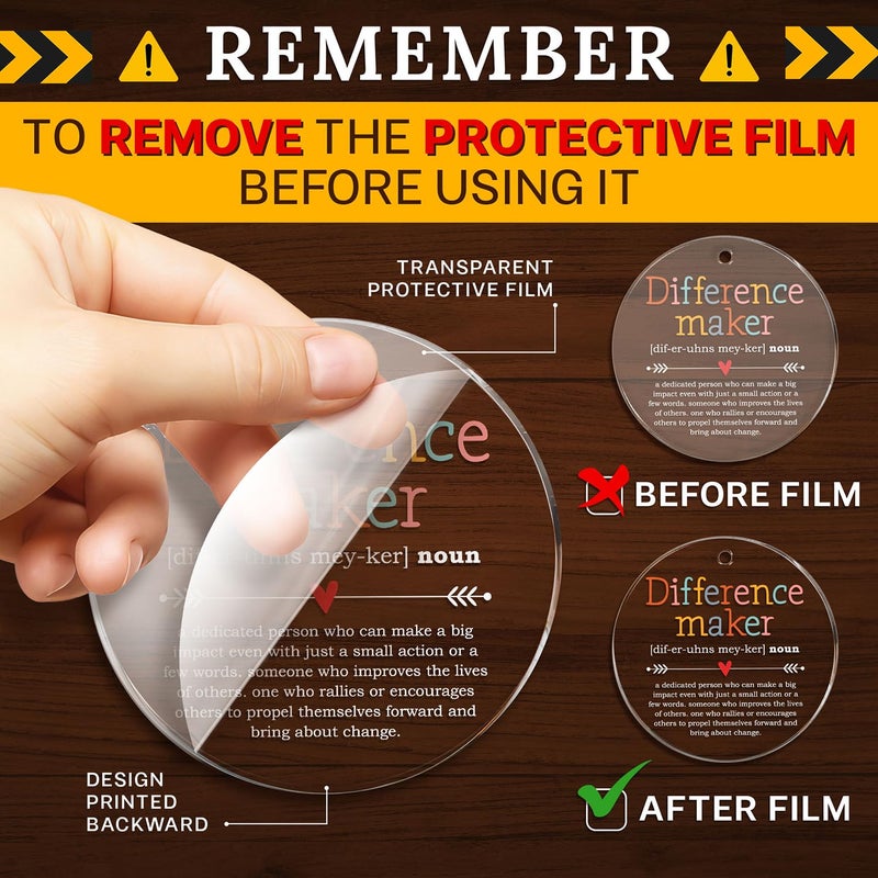 HEXMOZ Difference Maker - Appreciation Gifts for Women - Coworker Appreciation Gifts - Thank You Gifts  Inspiration Gifts for Women Boss Coworker Manager Teacher Nurse Mom Friend - Acrylic Christmas Ornament - Image 2