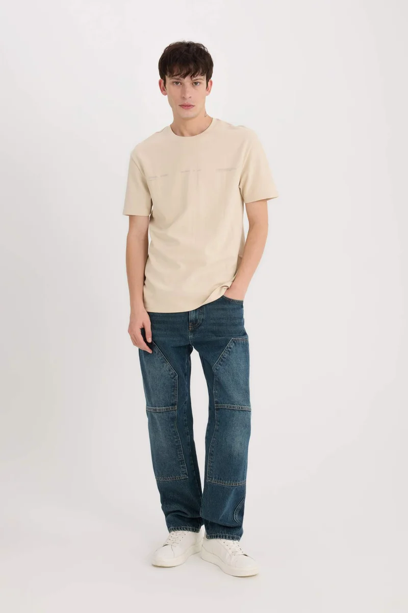 DeFacto Regular Fit Crew Neck Printed Short Sleeve T-Shirt
