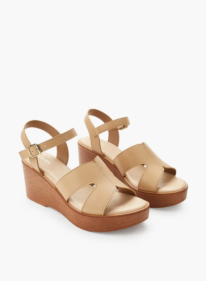 Surestep Women Light Weight Ankle Strap Wedge Heel Sandals