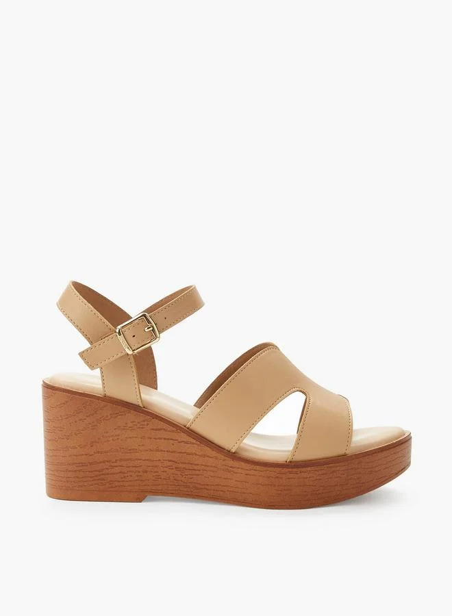 Surestep NUDE Women Light Weight Ankle Strap Wedge Heel Sandals for Women | Best Price UAE