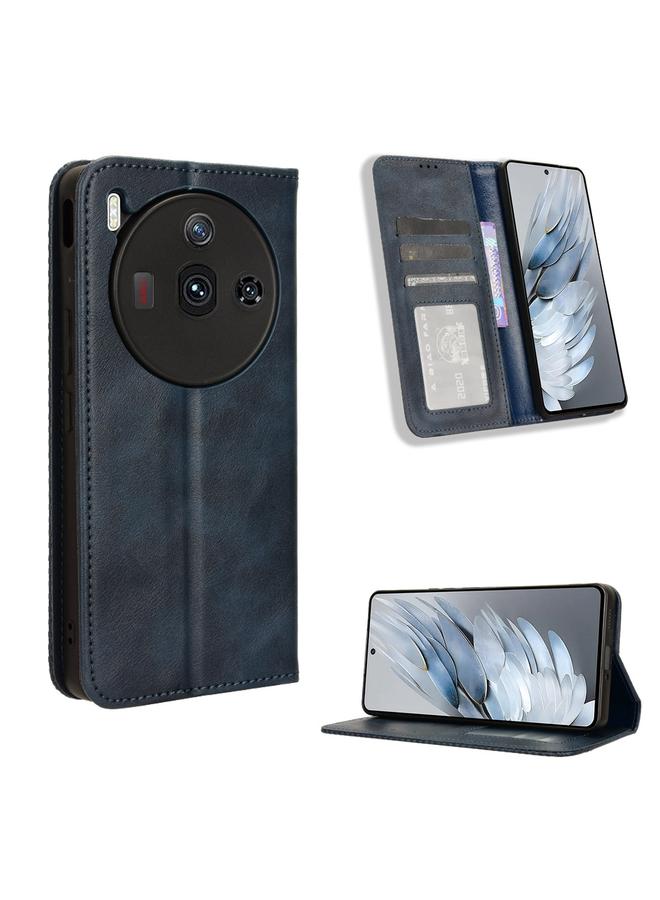 The Bros Case For ZTE nubia Z50S Pro Magnetic Buckle Retro Texture Leather Phone Case