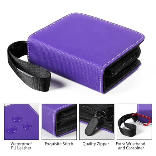 GEAoffice Mini Card Binder 2-Pocket, Super Lightweight Small Collectible Trading Card Albums for 80 Cards, 1 Pocket Top Loading Binder for TCG, MTG, Sports&Game Cards, Gifts for Girls, Purple - Image 2