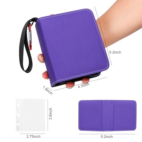 GEAoffice Mini Card Binder 2-Pocket, Super Lightweight Small Collectible Trading Card Albums for 80 Cards, 1 Pocket Top Loading Binder for TCG, MTG, Sports&Game Cards, Gifts for Girls, Purple - Image 4
