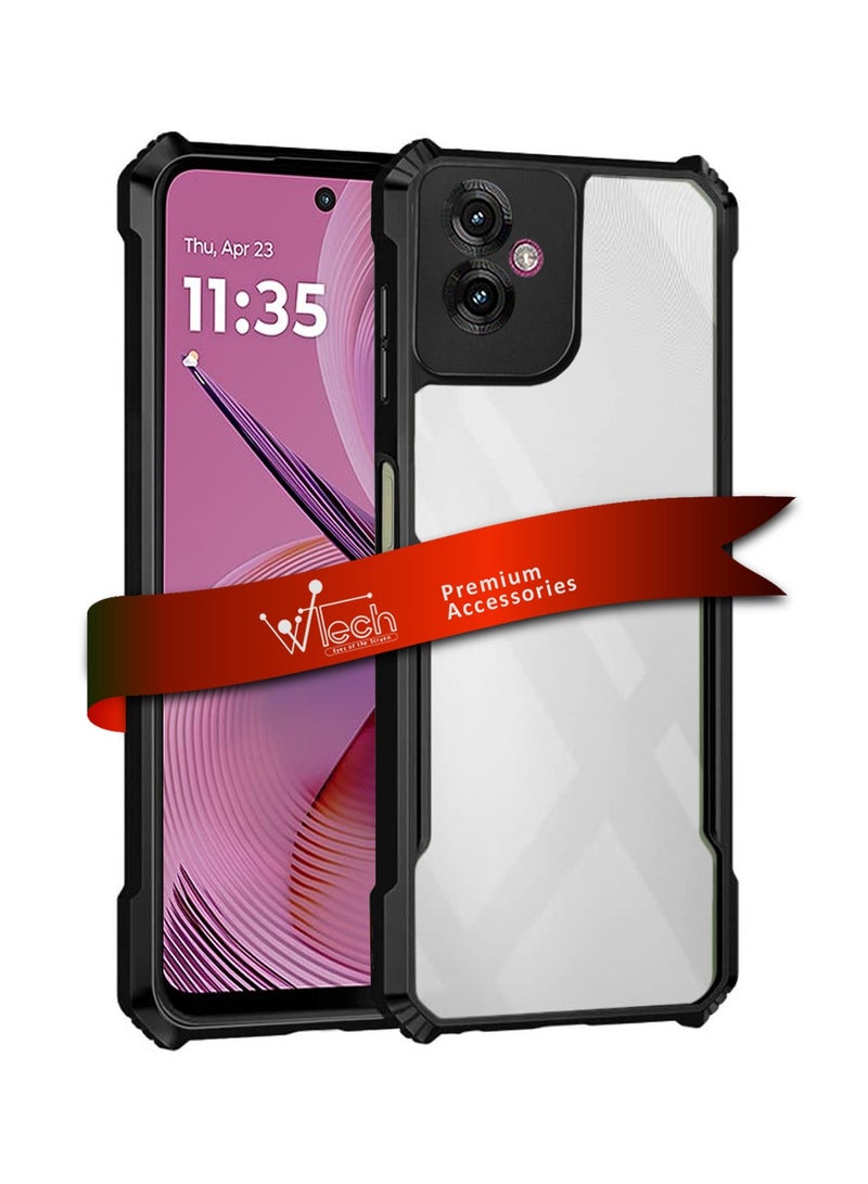 دبليو تيك موتورولا موتو G55 5G 2024 هجين TPU سيليكون مع مصدات درع مرتفعة غطاء نحيف - أسود - Image 1