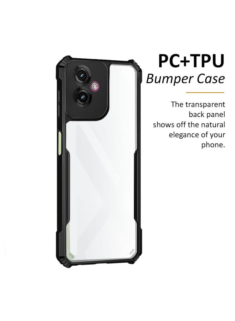 دبليو تيك موتورولا موتو G55 5G 2024 هجين TPU سيليكون مع مصدات درع مرتفعة غطاء نحيف - أسود - Image 2