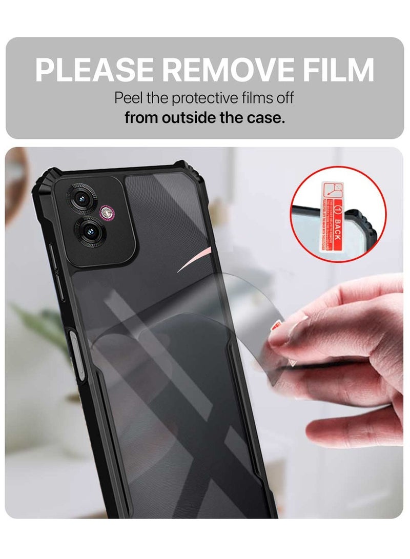 دبليو تيك موتورولا موتو G55 5G 2024 هجين TPU سيليكون مع مصدات درع مرتفعة غطاء نحيف - أسود - Image 4