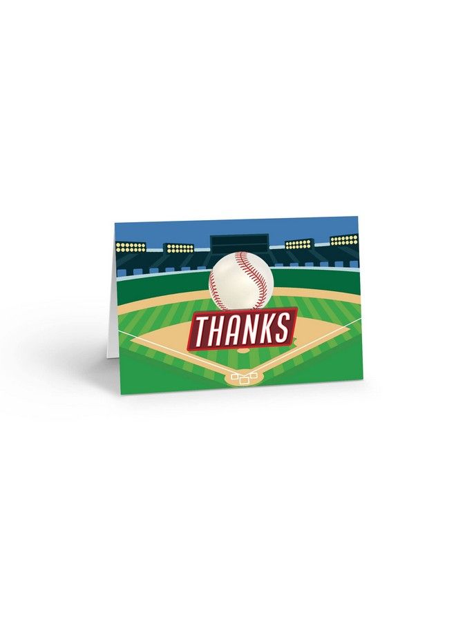 Stonehouse Collection Baseball Thank You Note Card 10 Boxed Baseball Field Cards & Envelopes (Baseball Field) - Image 2