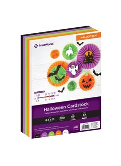 PrintWorks Halloween Cardstock 5 Assorted Colors Perfect For Holiday School And Craft Projects 200 Sheets 8.5” X 11” (00596) …  - Image 1