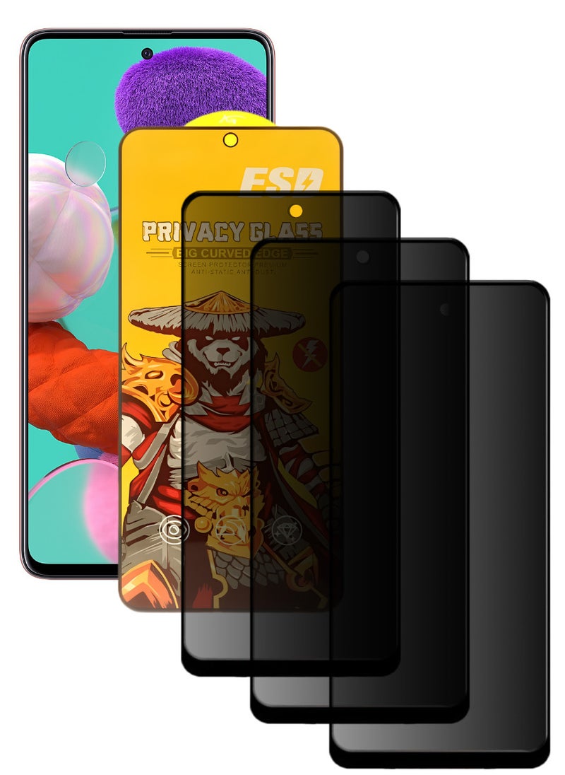 ESD 3 Pieces Tempered Dustproof Privacy Glass Screen Protector Compatible For Samsung Galaxy A51 - Image 1