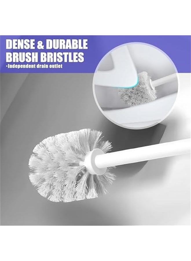 HOOKOR Toilet Plunger and Brush, 2 in 1 Toilet Bowl Brush Plunger Set with Holder, Bathroom Accessories Combo with Caddy Stand, White/Gray  - Image 4