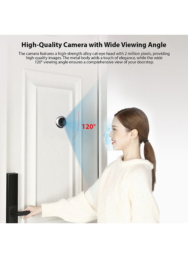 Generic - 3.97-inch Peephole Camera for Apartment Door 2MP LCD Digital Peephole Viewer 120 Degree Color Infrared Camera 1080P Door Monitor Built-in 1400mAh Battery Type-C Rechargeable - Image 1