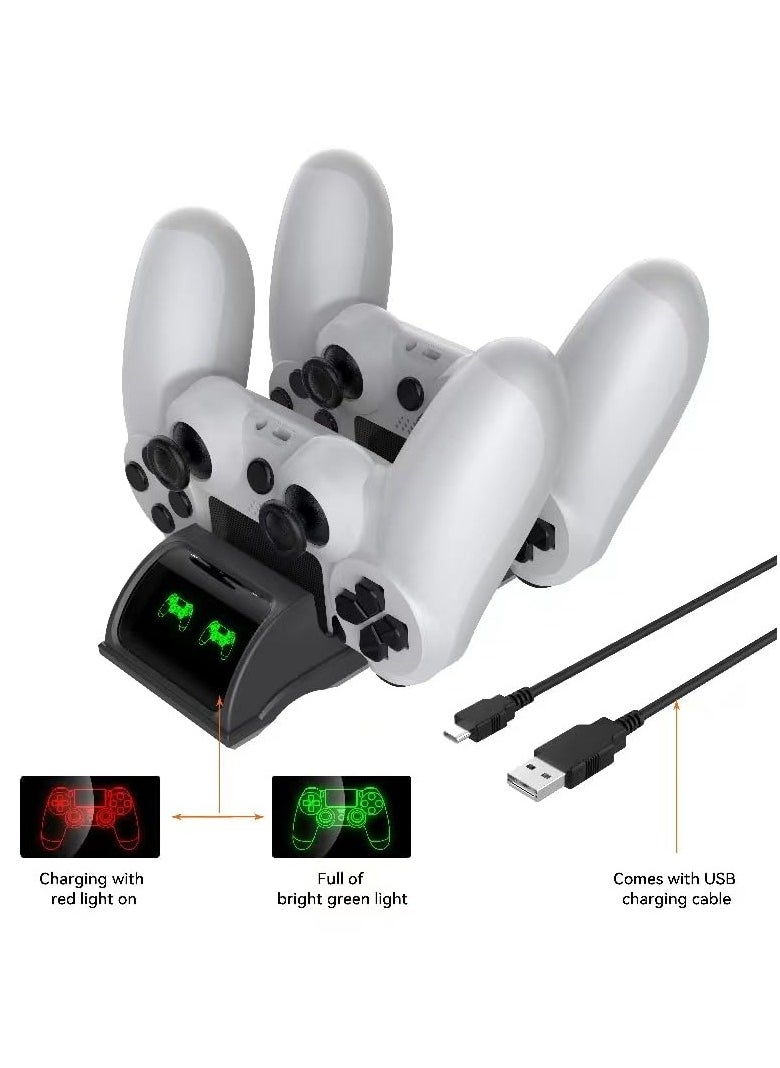 XICEN - PS4 Controller Charger PlayStation 4 Controller Dual Charging Dock Station with USB Charging Cable Compatible with PS4/PS4 Slim/PS4 Pro Controller - Image 1