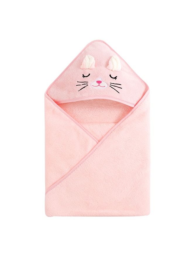 Baby Bath Towel, Ultra Soft Baby Hooded Towels, Baby Cape Bath Towel, Absorbent Bath Towels, Baby Bathrobes (Pink Cat, 80*80 cm) - Image 2