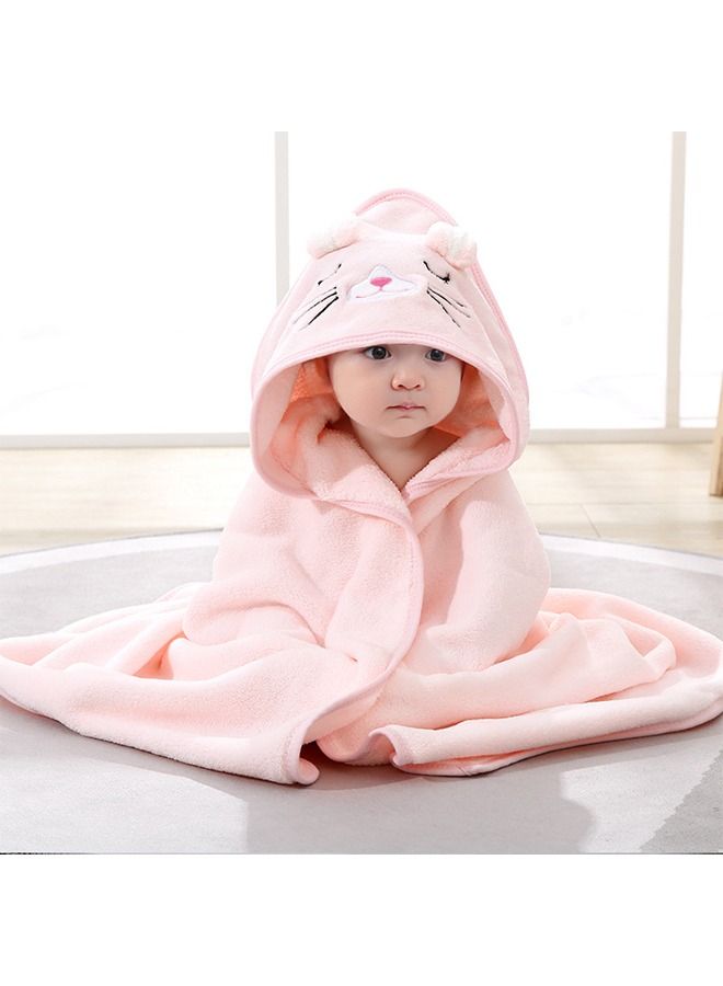 Baby Bath Towel, Ultra Soft Baby Hooded Towels, Baby Cape Bath Towel, Absorbent Bath Towels, Baby Bathrobes (Pink Cat, 80*80 cm) - Image 5