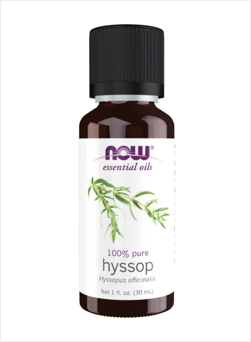 NOW Hyssop Essential Oil - 100% Pure Herbal Freshness, 30ml