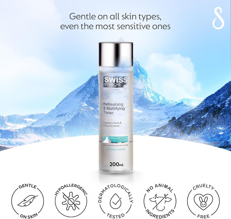 Swiss Image Refreshing & Mattifying Toner 200 ml | Oil Control & Pore Tightening for Oily Skin - Image 5