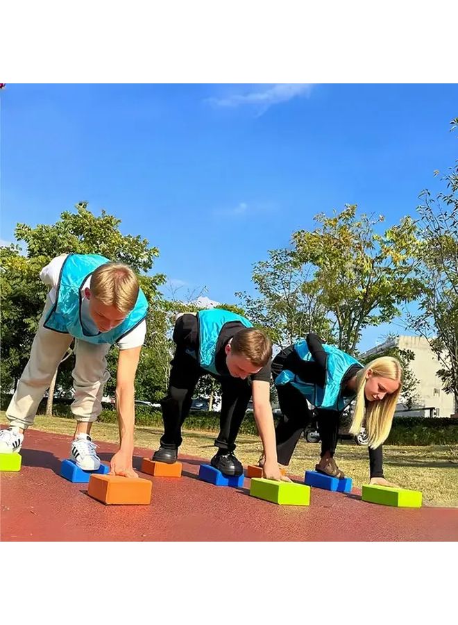 Anti Slip Team Building Relay Blocks Game Set Of 3 Random Color PVC Blocks For Indoor Outdoor Parties - Image 4