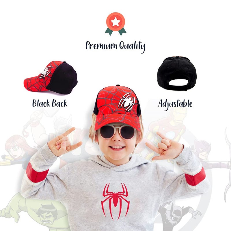 Marvel Spiderman Hat for Boys, Breathable Spiderman Baseball Cap for Toddlers, Boys Ages 3-9 - Image 2