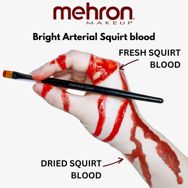 Mehron Makeup Squirt Blood | Realistic Fake Blood For Halloween Stage Blood Makeup | Made in the USA | Washable Fake Blood for Special FX, Stage & Screen, Halloween, & Cosplay (2 oz) (Bright Arterial) - Image 4
