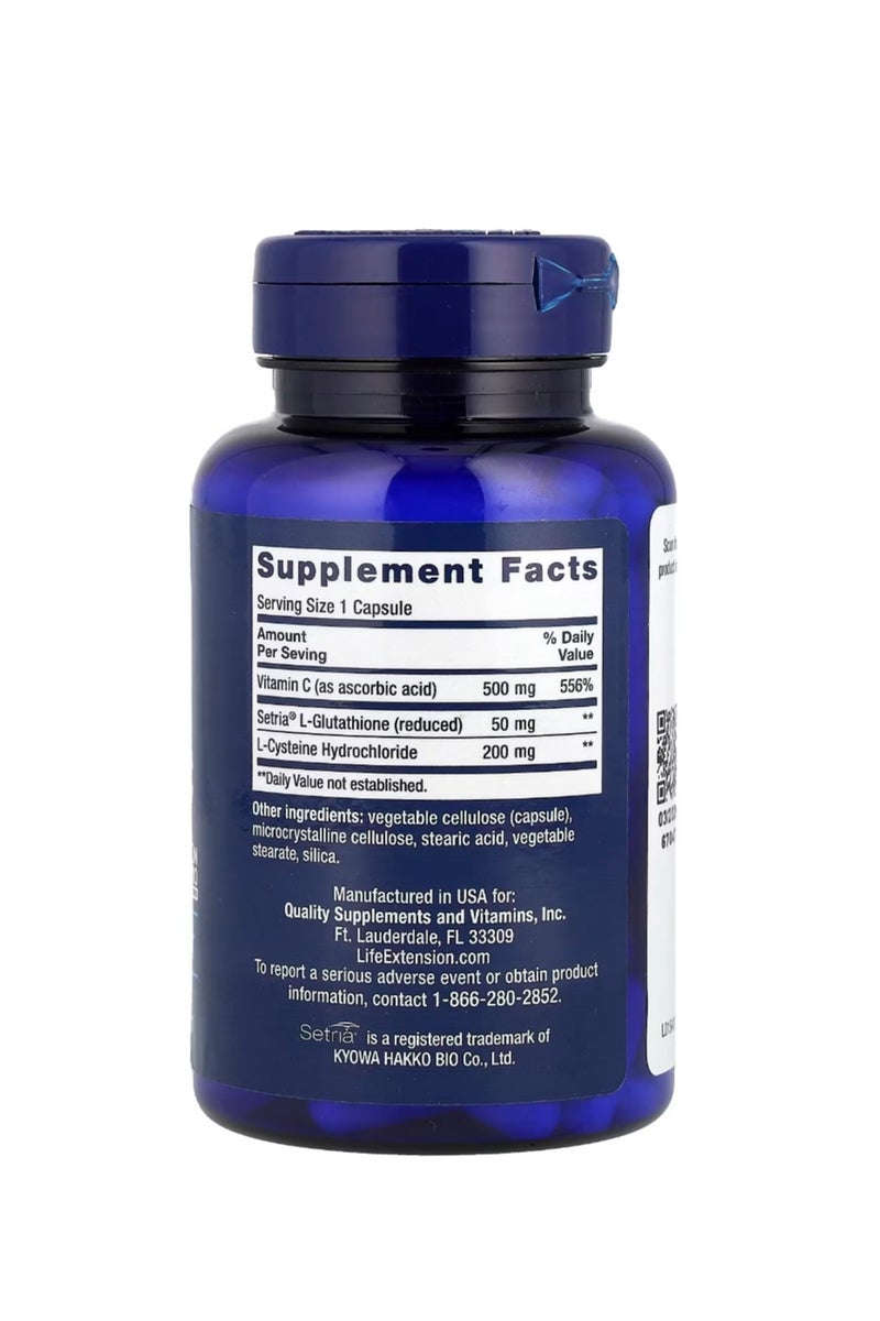 Life Extension Glutathione Cysteine & C 100 Capsules - Image 2