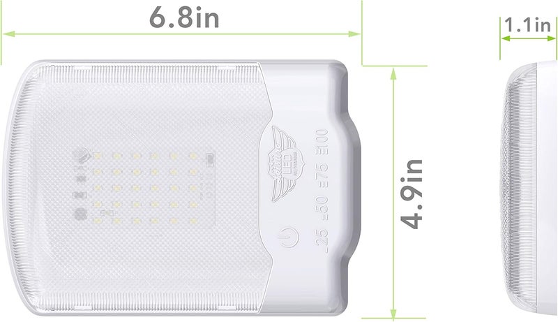 Leisure LED RV Ceiling Dome Light Fixture with Built-in Dimmer, 5-Pack, 12V Natural White 4000-4500K - Image 2