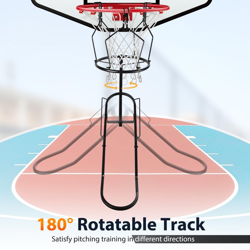 GADFISH Basketball Rebounder, 180Â° Rotatable Basketball Return Attachment with 3 Stable Large Hooks, Heavy Duty Basket Ball Accessories Ball Return Training Aid for 18" Rim Basketball Hoop (Large) - Image 2
