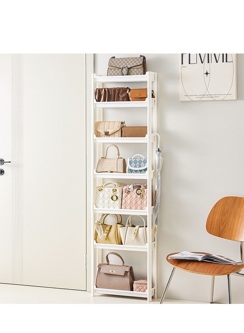 Storage rack, narrow slot rack, trolley, large capacity, bag rack behind the door, multi-layer ultra-thin storage cabinet - Image 1