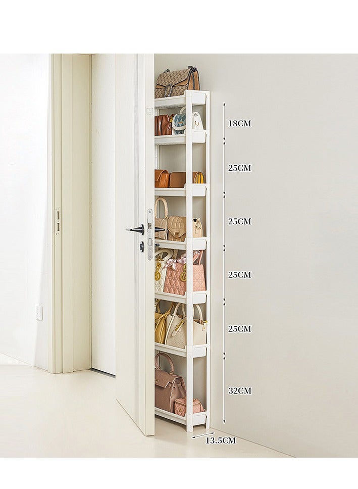 Storage rack, narrow slot rack, trolley, large capacity, bag rack behind the door, multi-layer ultra-thin storage cabinet - Image 4