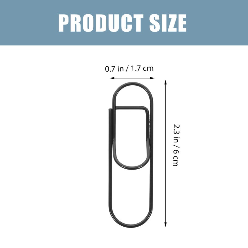 Black Mini Paper Clips 20pcs 1.5x60mm Small Office Document Clips for File Organization - Image 3