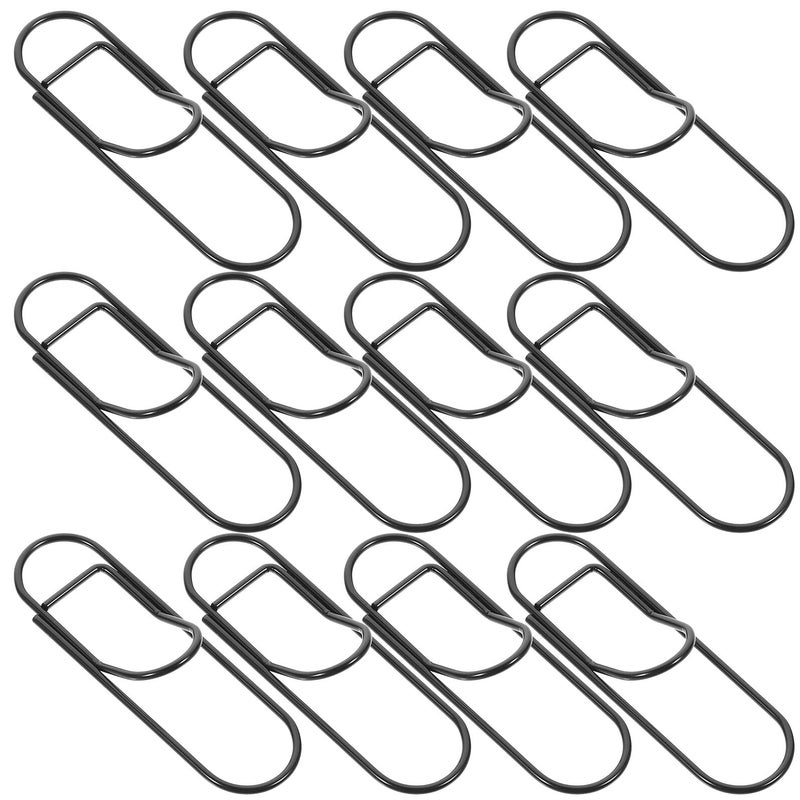 Black Mini Paper Clips 20pcs 1.5x60mm Small Office Document Clips for File Organization - Image 2