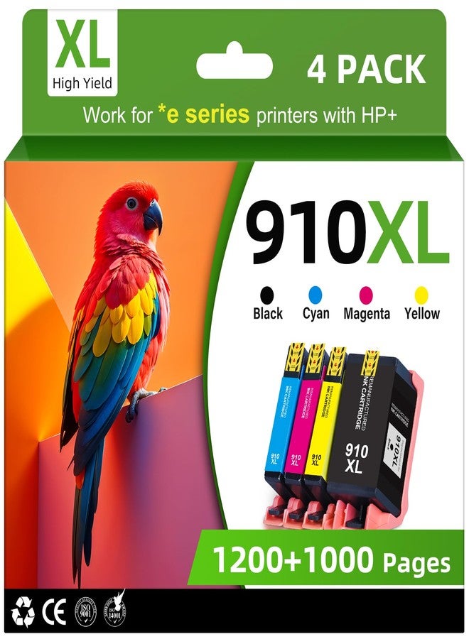 OFCINK 910XL Ink Cartridges Combo Pack for HP Printers Replacement for HP 910 HP 910XL Ink with HP OfficeJet Pro 8025e 8015e 8028e 8035e 8025 8035 8020 Printers (4 Pack，BK, CMY) - Image 1