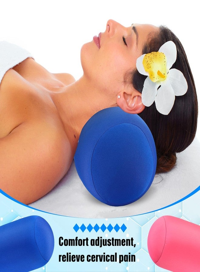 Geelin 2 Pcs Microbead Roll Pillow 11.8 x 6.3 Inch Soft Pillow Bolster Cylindrical Pillow Microbead Pillows for Sleeping Home Travel Neck Head Back Support Rest (Pink, Blue) - Image 4