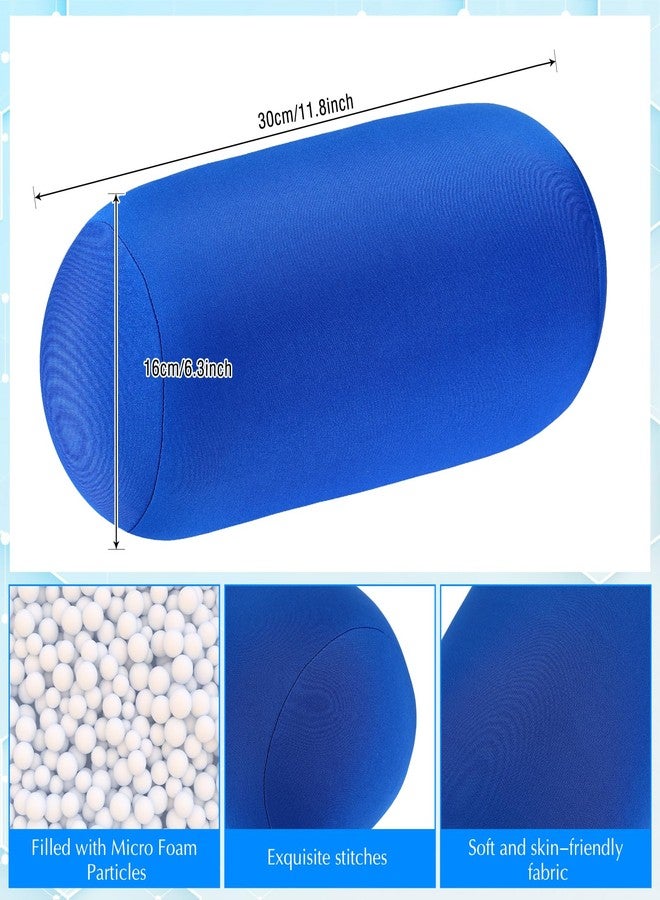 Geelin 2 Pcs Microbead Roll Pillow 11.8 x 6.3 Inch Soft Pillow Bolster Cylindrical Pillow Microbead Pillows for Sleeping Home Travel Neck Head Back Support Rest (Pink, Blue) - Image 3