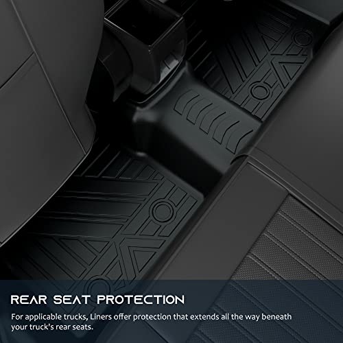ASLONG Car Floor Mats Custom Fit for Ford Explorer 2015-2019 5 Seats, Heavy Duty 24/7 Guard Auto Liner Mats Car Carpet Automotive Floor Mats, Waterproof Front/Rear Floor Liners,2 Row Full Set, Black - Image 4