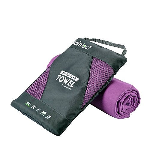 Rainleaf Microfiber Towel, 30 X 60 Inches. Purple - Image 1