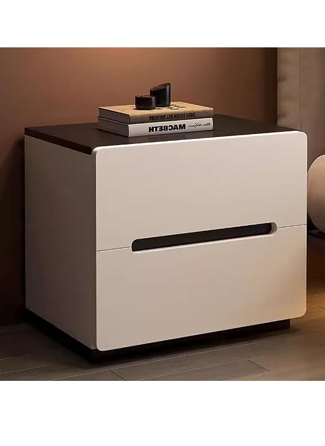 JOMILA Nightstand Night Stand with Drawers, Bedside Tables with Large Storage Space, Side Table White plus black  - Image 1