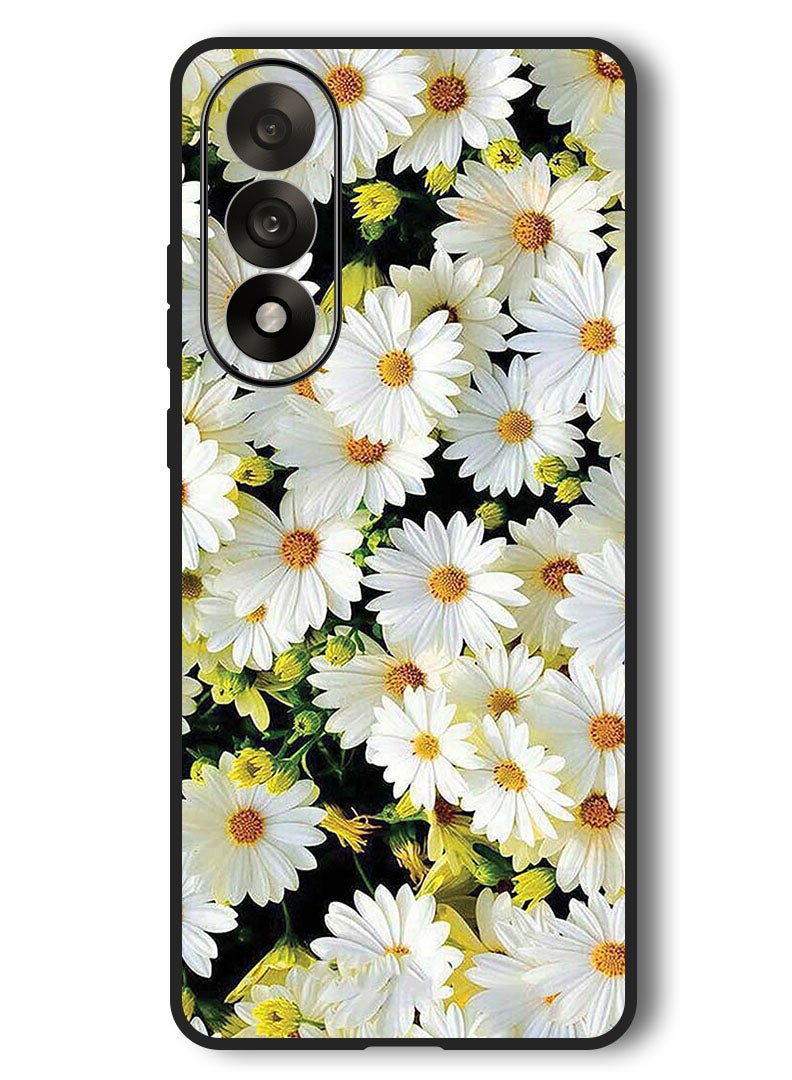 Theodor Case Compatible with OnePlus Nord 5 6.83 Inch Protection Shockproof Bumper Cover White Flowers - Image 1