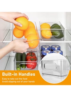 Arabest 8pcs Refrigerator Organizers, Stackable Fridge Organizer bins with Cutout Handles, Plastic Pantry Storage Rack for Refrigerator, Kitchen, Countertops, Cabinet  - Image 2