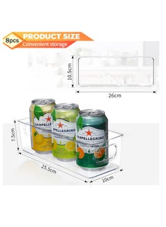 Arabest 8pcs Refrigerator Organizers, Stackable Fridge Organizer bins with Cutout Handles, Plastic Pantry Storage Rack for Refrigerator, Kitchen, Countertops, Cabinet  - Image 3