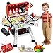 Kimicare Kids BBQ Grill Playset Play Kitchen Toys Grill with Smoke Sound Light Simulation Pretend Play Food for Toddlers 35 Camping Cooking Set Birthday Gifts Christmas for Grandkids - Image 4