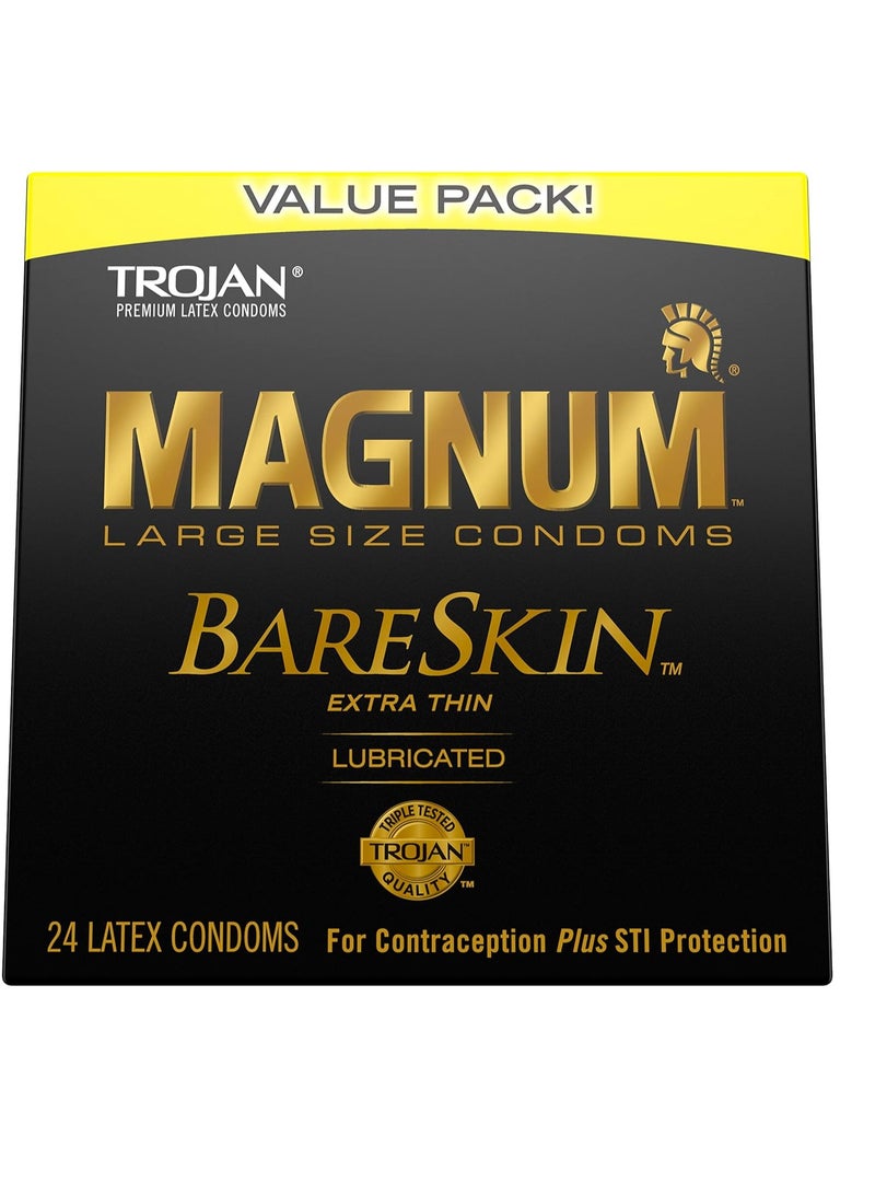 واقيات ذكرية كبيرة فاخرة من ماغنوم بيرسكين - عبوة اقتصادية، 24 قطعة