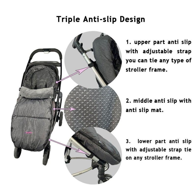 FUNLIFE Toddler Stroller Footmuff Cosy Toe Buggy Pushchair Sleeping Bag, Easy Open & Removable Front Piece,Special Design Fits All Travel Gears Perfectly, 6-48M - Image 5