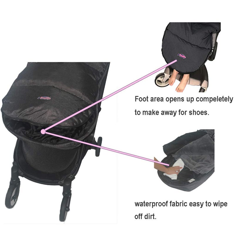 FUNLIFE Toddler Stroller Footmuff Cosy Toe Buggy Pushchair Sleeping Bag, Easy Open & Removable Front Piece,Special Design Fits All Travel Gears Perfectly, 6-48M - Image 2
